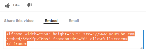 YouTube embed code